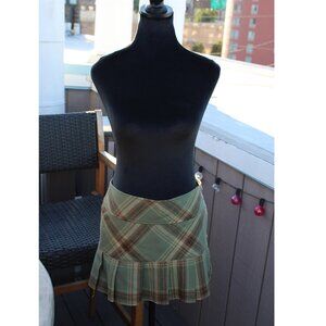 RARE Abercrombie Vintage Y2K 2000s Wool Plaid Pleated Mini Skirt - Size 8